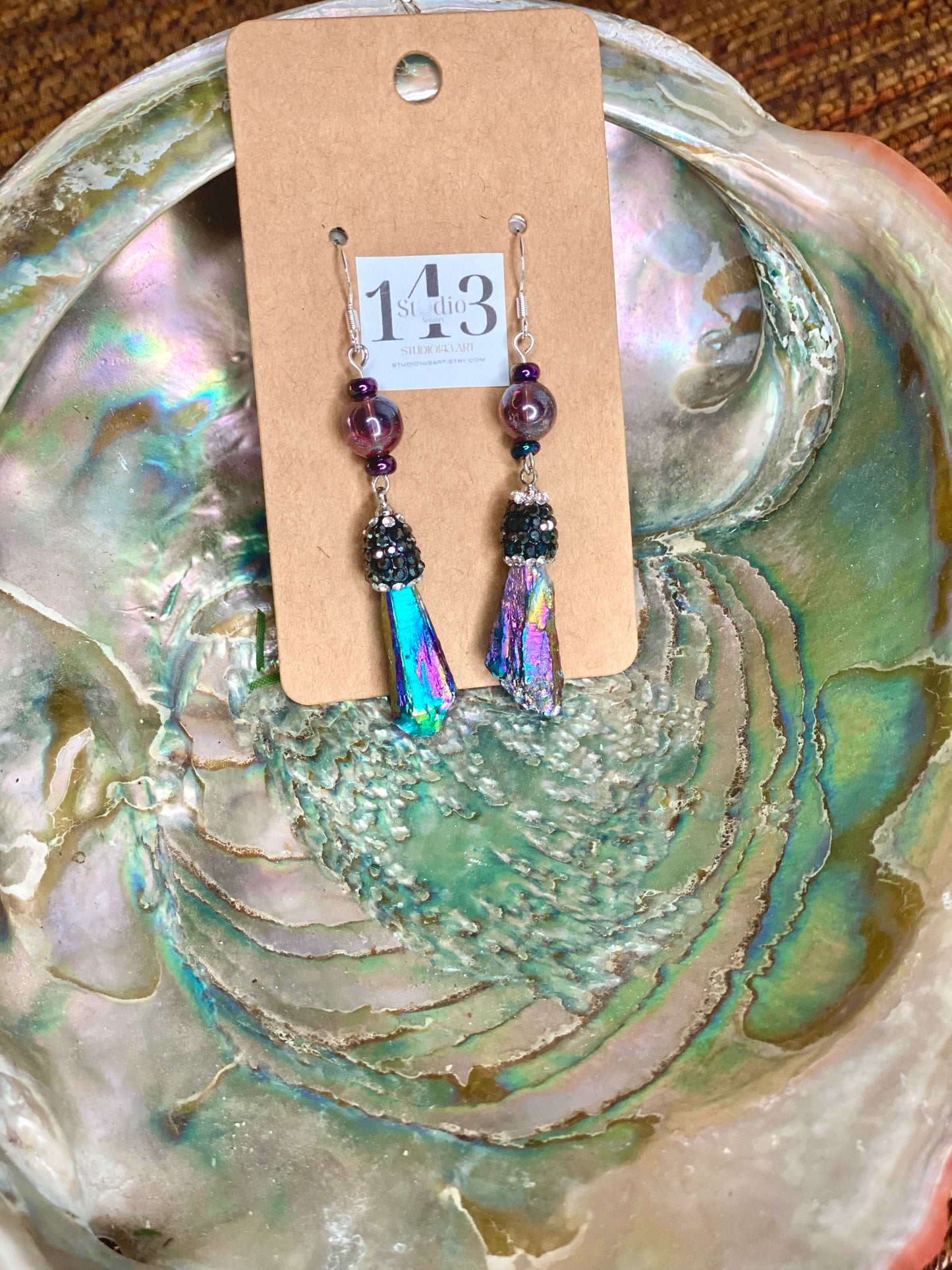 Titanium Aura Quartz Earrings