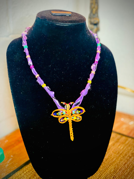 Dragonfly Bandanna Necklace